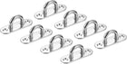 8 Pcs Pad Eye Plate Hooks, 2.4 Inch 304 Stainless Steel Ceiling U Hook Marine Hanging Hook for Securing Hanging, Silver