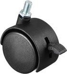2 Inch Swivel Caster Wheels Nylon 360 Degree Threaded Stem Caster Wheel with Brake, M8 x 15mm, 39lb Capacity