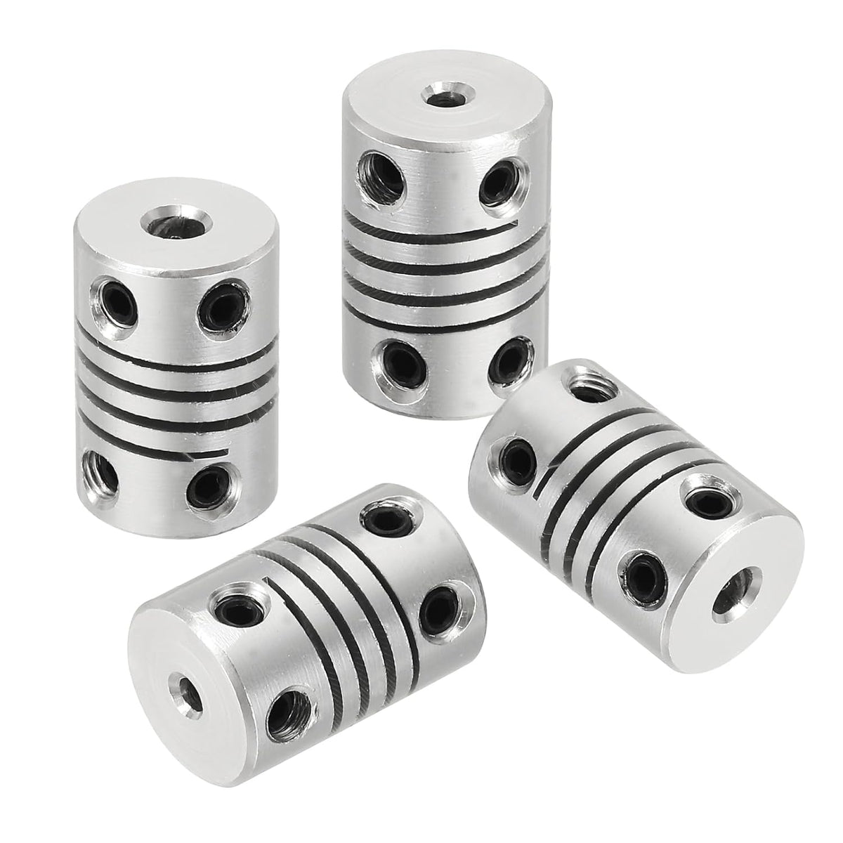 4Pcs Flexible Couplings 2mm to 3mm Aluminum Alloy Joint Connector, Flexible Shaft Couplings Motor Coupler for 3D Printer CNC Machine Motor Guide DIY Encoder D12 x L18mm