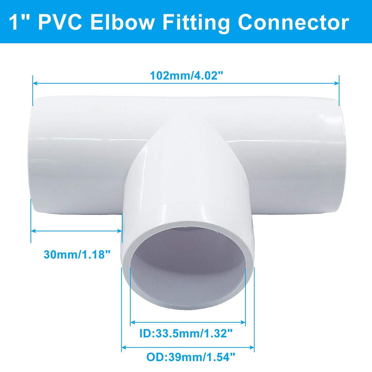 LinkMejor 4 Pcs 1 Inch Tee Elbow PVC Pipe Fitting, Conector de tub 3 moduri