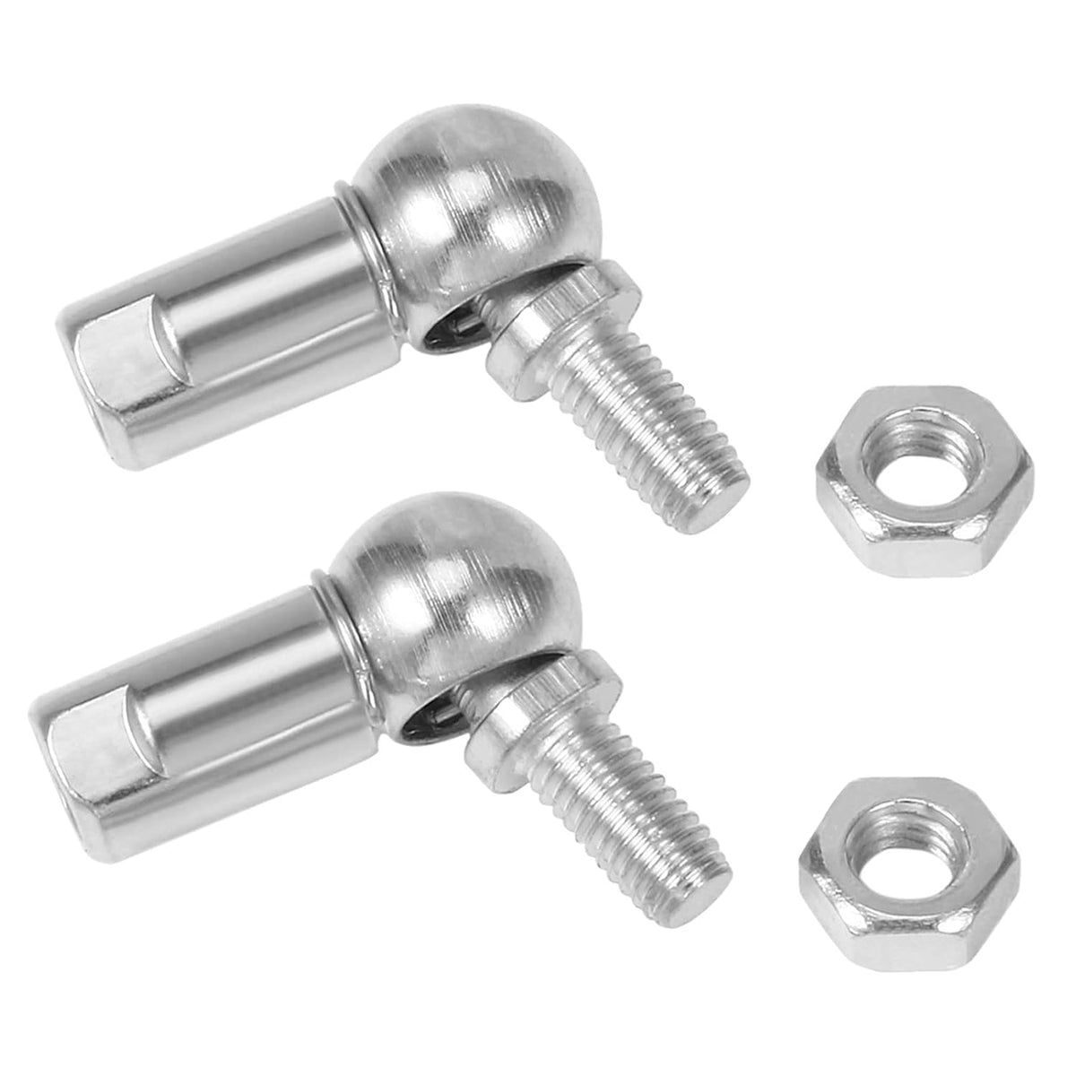 CS10 Rod End Ball Bearing with Stud, 2pcs Right-Hand & 2pcs Left-Hand M8x1.25 Thread, Self-lubricating Carbon Steel Ball Socket, 4pcs