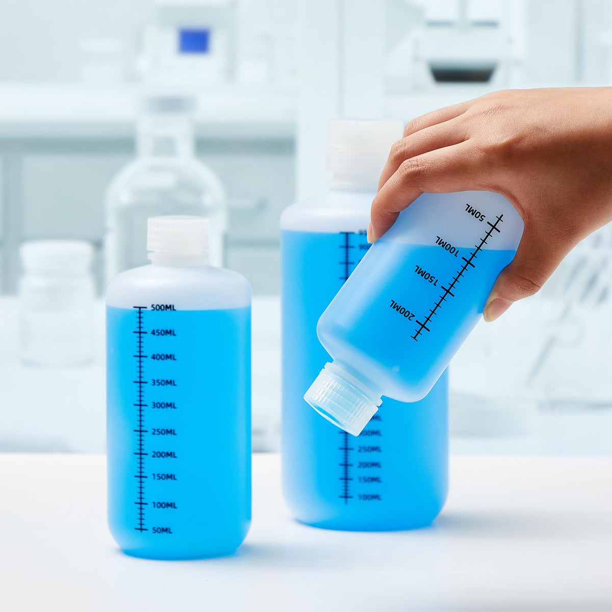 12 Pcs Sample Bottles, 8oz 250 ml, Narrow Mouth-dark Scale, Translucent