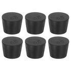 6 Pcs Solid Rubber Stopper, Tapered Lab Seal Tube Stopper Plug for Test Tube Flasks Glass Containers Industry and Laboratories, 34x27x25mm Black