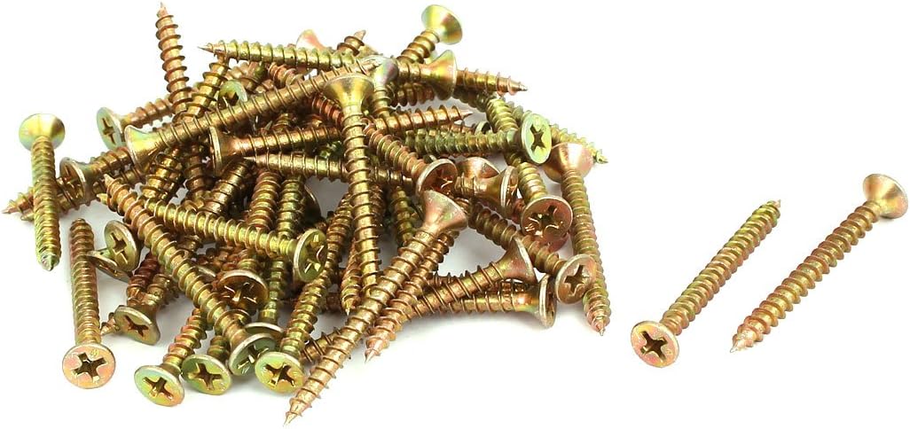 M4x40mm Zinc Plated Phillips Countersunk Flat Head Self Tapping Screw 50pcs