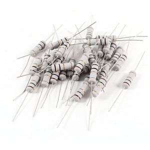 a14052200ux0217 30 Piece 2WW 1 Ohm 5% Tolerance Axial Lead Carbon Film Resistors, 0.2 inches Width, 2.48 inches Length
