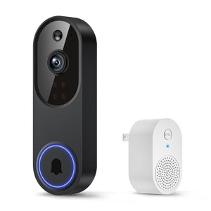 LinkMejor 1080p Smart Wi-Fi Türklingelkamera mit Türklingel-Empfänger, AI Bewegungserkennung, Nachtsicht, Cloud-Speicher, 2-Wege-Audio, Batteriebetrieben, nur 2.4GHz Wi-Fi
