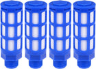 Plastic Pneumatic Muffler Exhaust Air Line Silencer 1/2 PT Blue, 4pcs