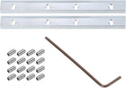 2pcs 40 Series Straight Line Connector 4 Inch with M6 Mounting Screws and Wrench Corner Bracket for T/V Slot 4040 Series Carbon Steel Extrusion Profile, Silver Tone