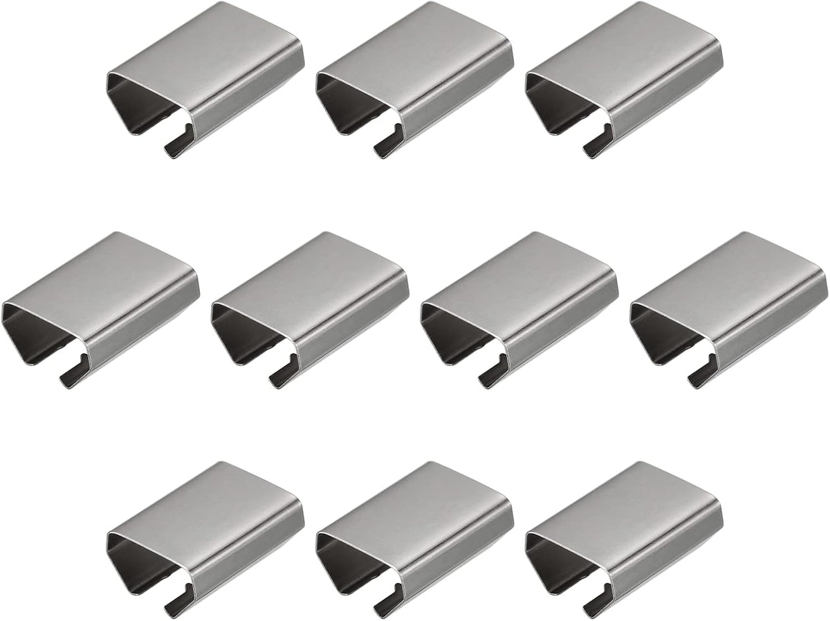 Fold Over Crimp End Caps, 80Pcs 20 x 16mm Ribbon End Clasp Tips Clamp Cord Ends for Jewelry DIY Craft Making, White Nickel