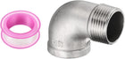 304 Stainless Steel 90 Degree Elbow Threaded Pipe Fitting G1" Male to G1" Female Cast Pipe Fitting with Seal Tape for Plumbing Drainage Pipes Heating Systems