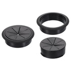 2 Pcs Desk Grommet, Fit 80mm/3.15" Plastic Cable Hole Cover Bulk Top Hat Grommet Desk Hole Cover for Cables Home Office, Black