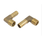 1/4BSP Thread 10mm Tube Dia 90 Degree Brass Hose Barb Coupler 2pcs
