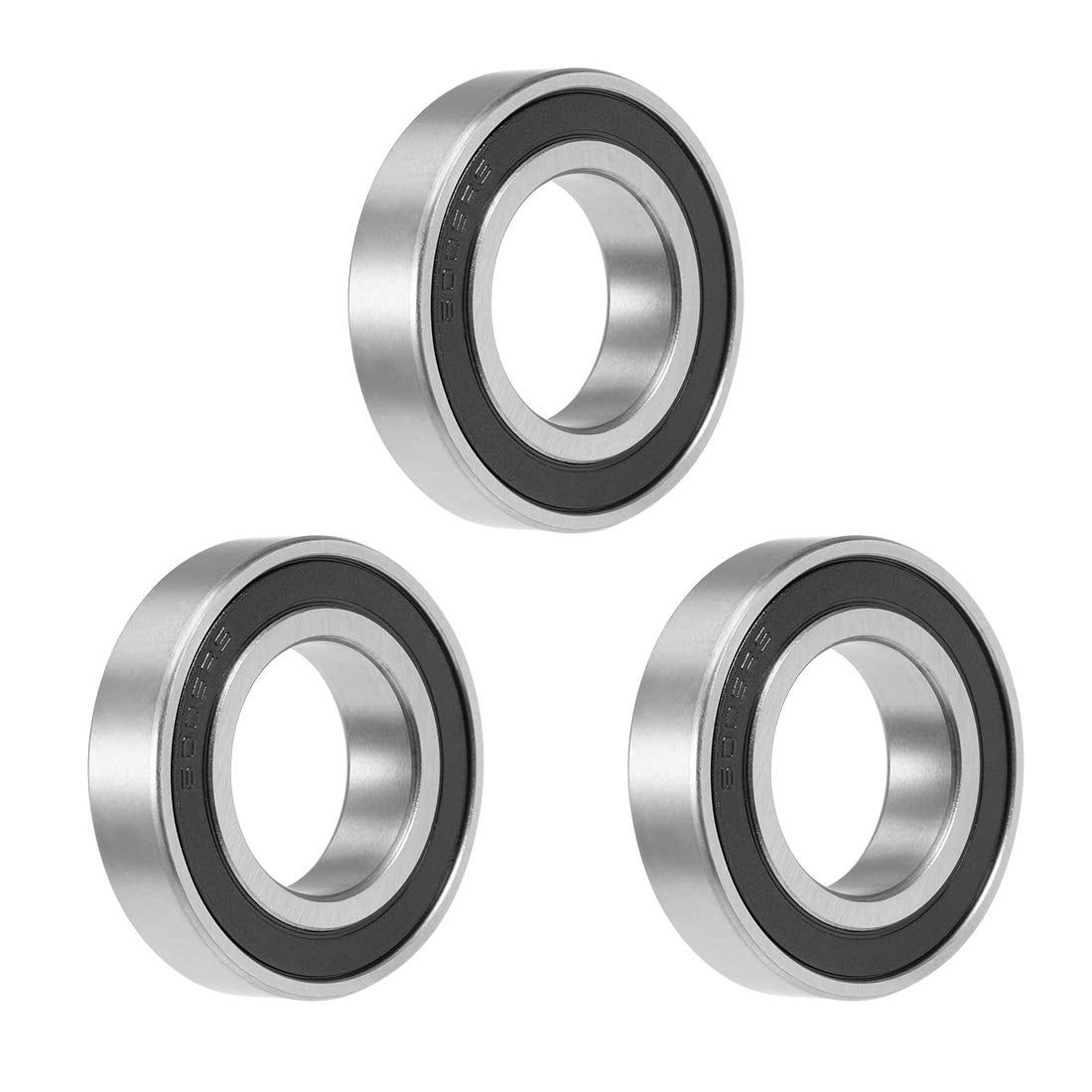 6006-2RS Deep Groove Ball Bearing 30x55x13mm Double Sealed Chrome Steel Bearings 3-Pack