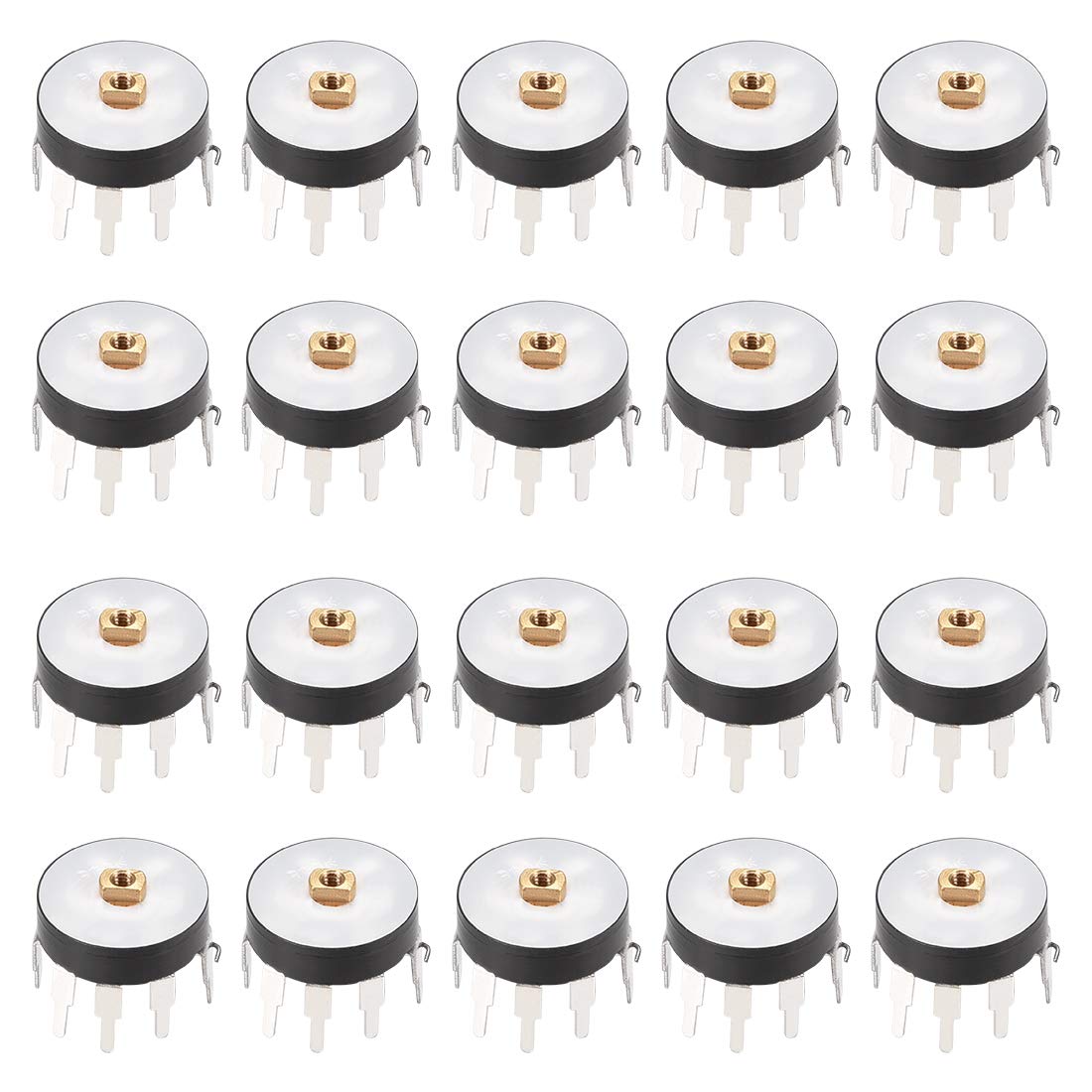 Wheel Duplex Potentiometer with Switch 50K Ohm Variable Resistors Single Turn Rotary Carbon Film Taper RV12MM 20pcs