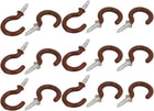 7/8 Inch Plastic Coated Screw-in Open Cup Ceiling Hooks Hangers Brown 15pcs