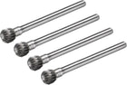 Tungstenkarbid Drehfräser 1/8" Schaft, Einzelschnitt Kugelgeformte Drehfräser Werkzeug 6mm Durchmesser, für Bohrer Schärfer Fräser Legierung Stahl Hartmetall Gravur Polieren Bohren, 4Stück