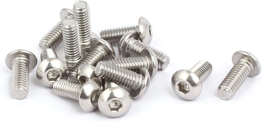 M4x10mm 316 Stainless Steel Pan Head Hex Socket Cap Screws 15pcs