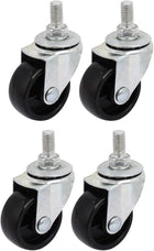 1.5-inch PP Wheel M8x15mm Threaded Stem 360 Degree Rotation Universal Caster 4pcs