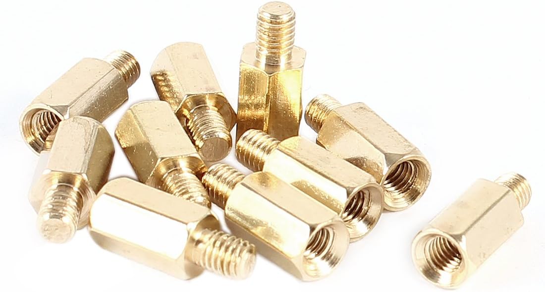 10 Pcs PC PCB Motherboard Brass Standoff Hexagonal Spacer M3 8+4mm