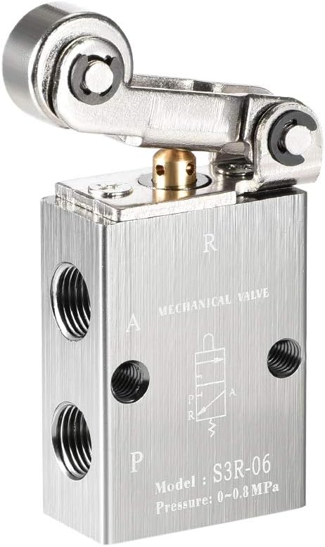 2 Position 3 Way 1/8" PT Manual Hand Pull Pneumatic Solenoid Mechanical Valve,S3R-06