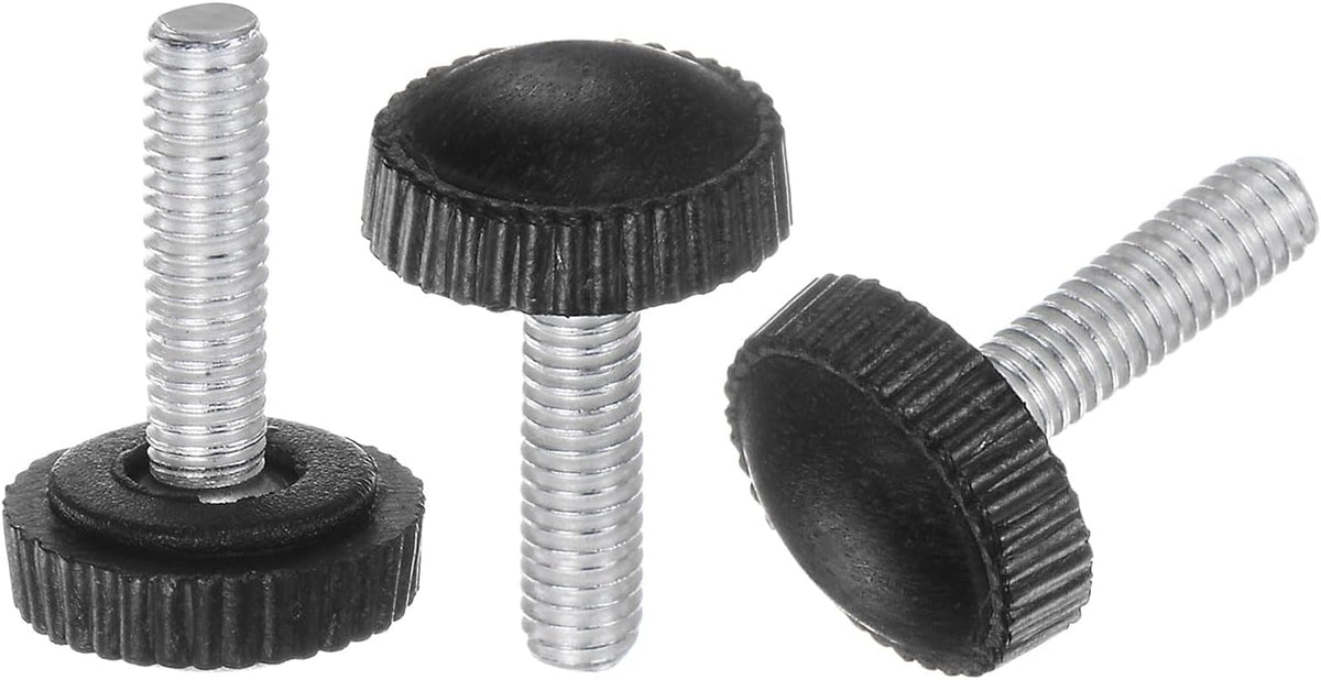 30stk M4 x 18mm Metrisk Mannsluft Knutting Håndtak, Tumme Skru Klemming Håndtak Greps Plast Håndtak med Skruet Stift, Svart