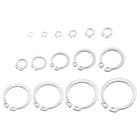 150 Pcs External Retaining Rings, 15 Sizes 304 Stainless Steel External Circlip Snap Rings Assortment Kits Round Wire Snap Rings for Valves Electrical Appliances
