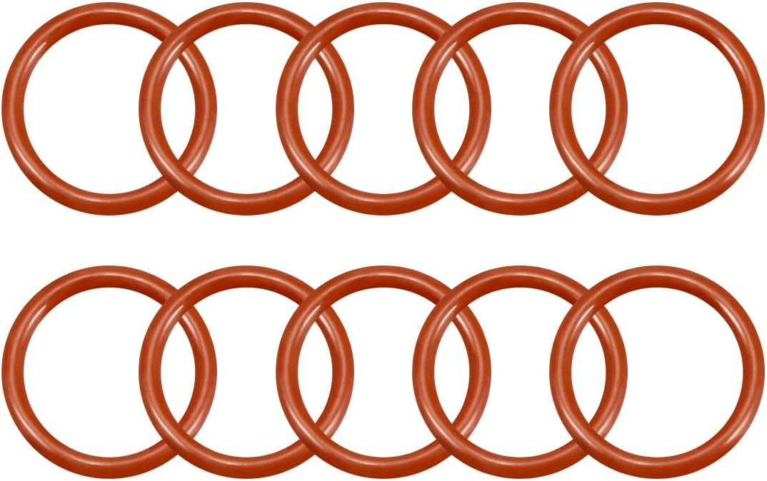 Rondelle en silicone, diamètre extérieur 10mm, diamètre intérieur 6mm, largeur 2mm, joints d'étanchéité VMQ Rouge, 10PCS