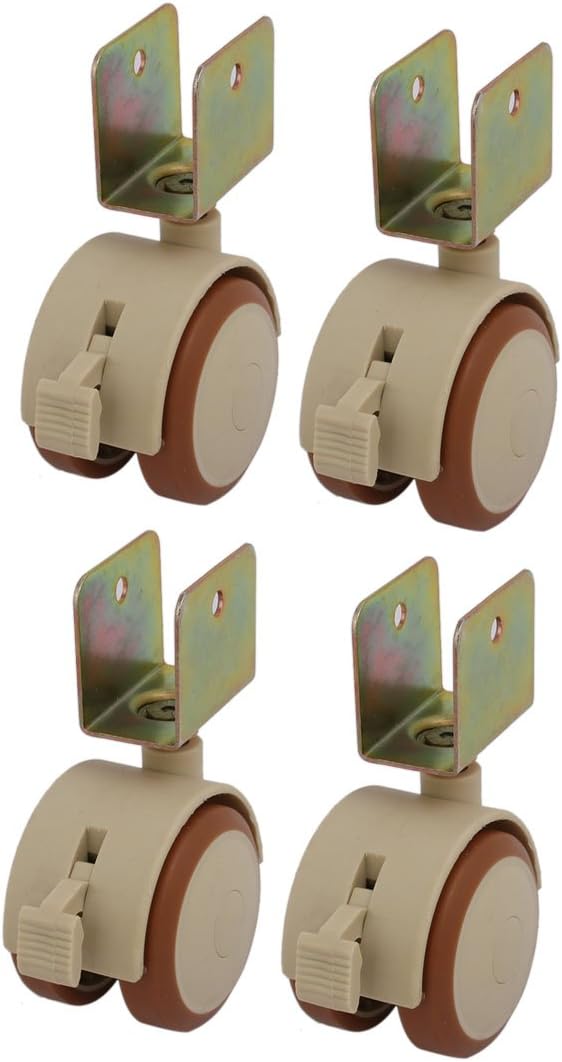 4pcs 1.8-inch Dia Wheel 20mm U Bracket Swivel Brake Caster
