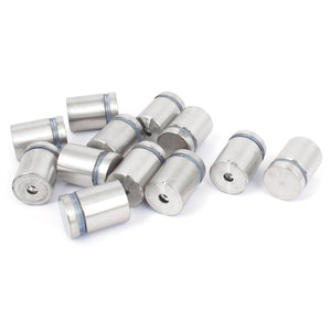 a15072000ux0232 Frameless Glass 19mm x 25mm Stainless Steel Standoff Pins Clamp 12pcs (Pack of 12)