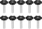 Clamping Screw Knob, 38mm Dia Plum Hex Shaped Grips Star Knob M8 x 45mm Male Thread, 10pcs