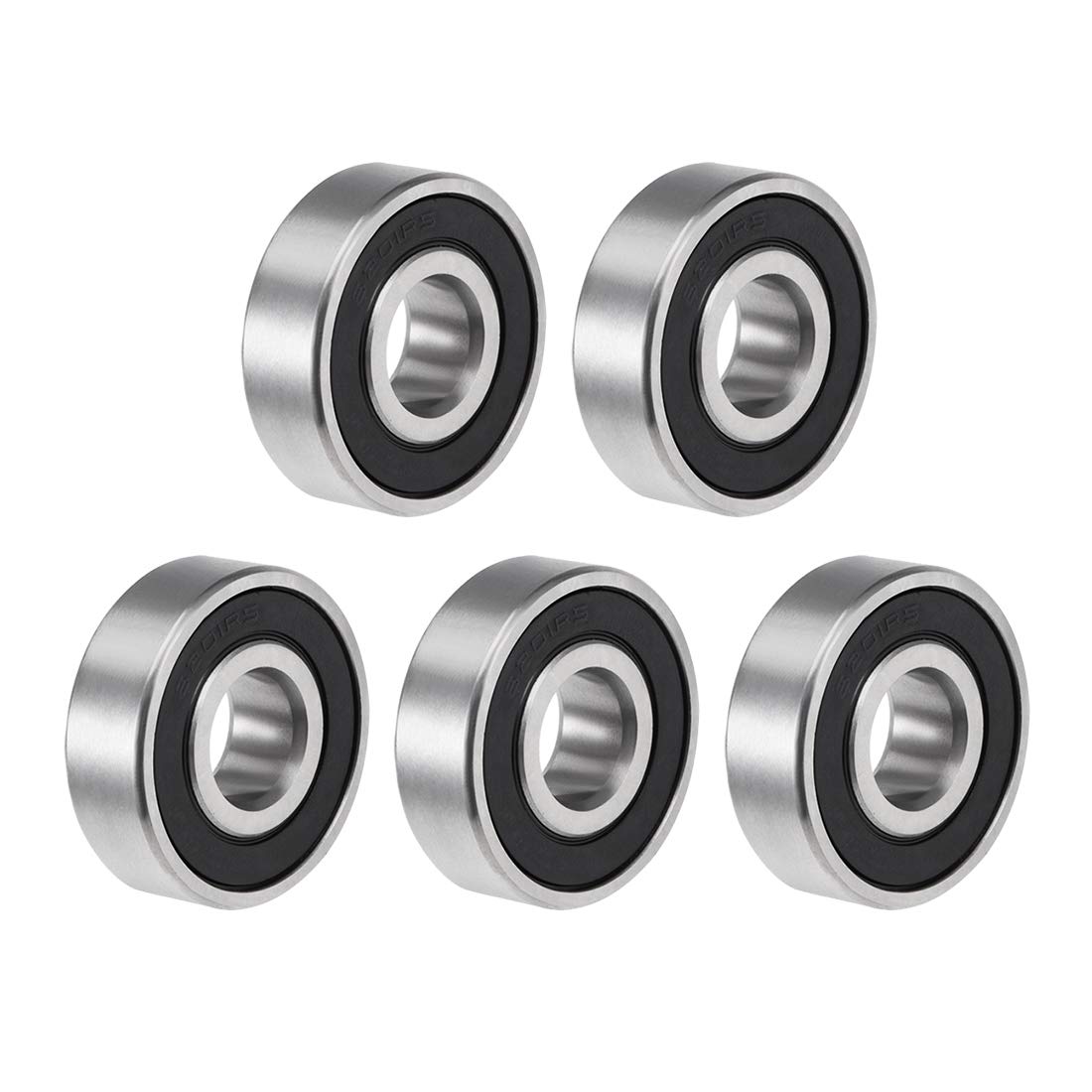 6201-2RS Deep Groove Ball Bearing 12x32x10mm Double Sealed ABEC-3 Bearings 5-Pack