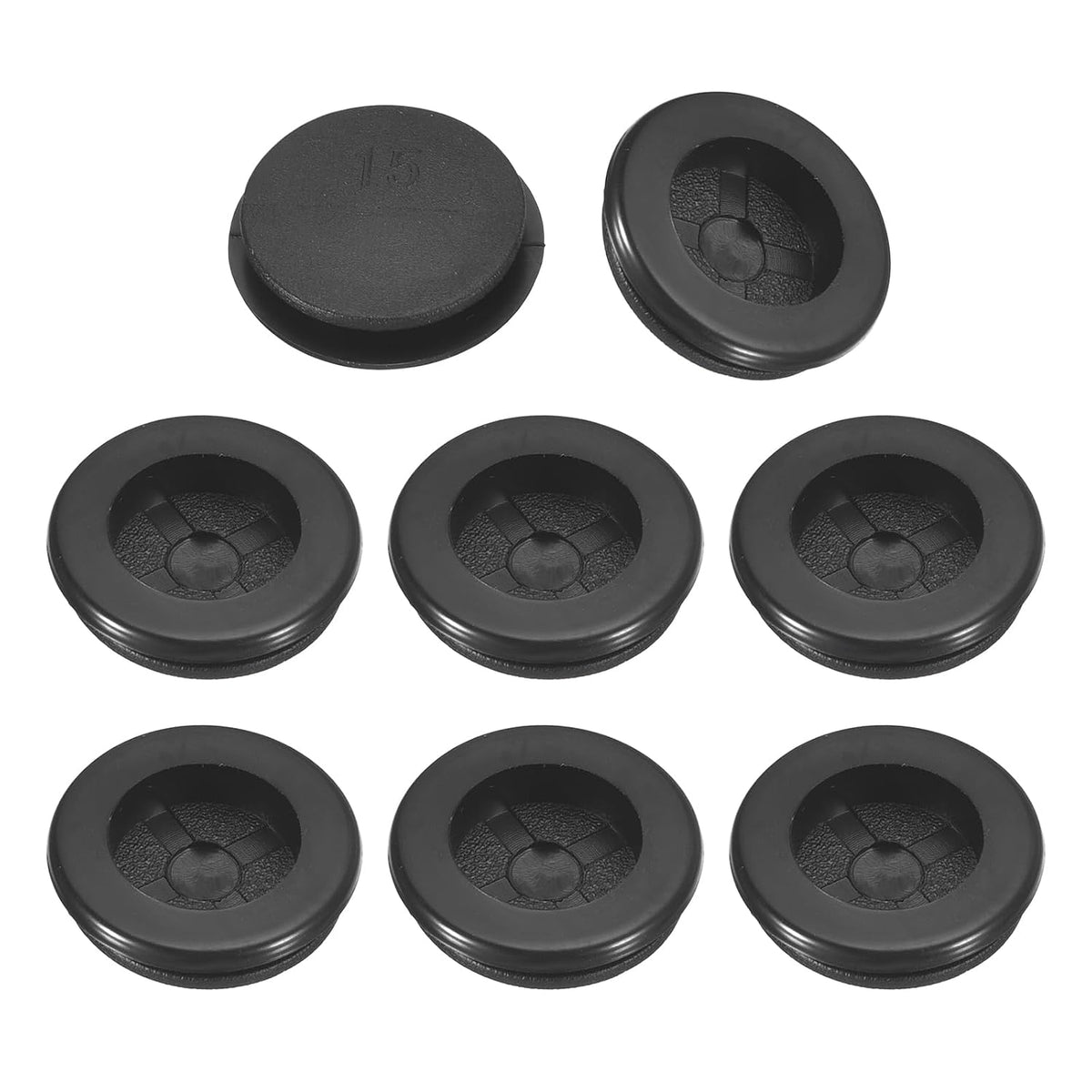 33Pcs Rubber Grommets 9/16" (15mm) Drill Hole, 1/2" (12mm) ID Single Sided Hole Plugs Ring Gasket for Firewall Cable Wire Protecting, Black