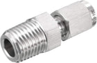 Compression Tube Fitting, 1/4 NPT Male x Ф1/8" Tube OD with Double Ferrules