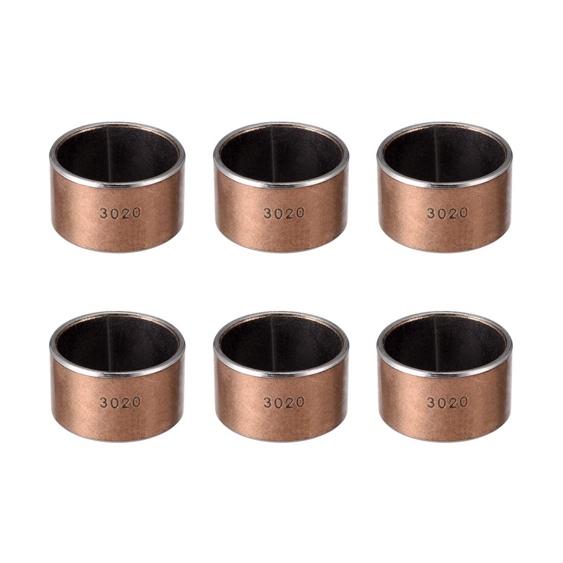 Sleeve (Plain) Bearings 30mm Bore x 34mm OD x 20mm Wrapped Oilless Bushings 6Pcs