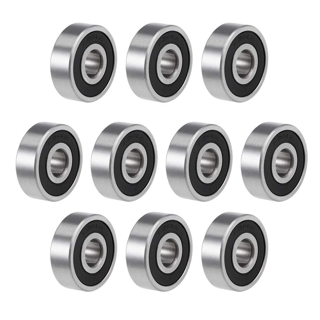 628-2RS Deep Groove Ball Bearings Z2 8x24x8mm Double Sealed Carbon Steel 10pcs