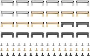 12Pcs Metal D-Ring Connector Buckles, Alloy Right Angle Arch Bridge D-Ring Buckles Chain Strap Connector with Screws for Leather Crafts (Grey/Black/Light Gold, 1.1 x 0.2 Inch)