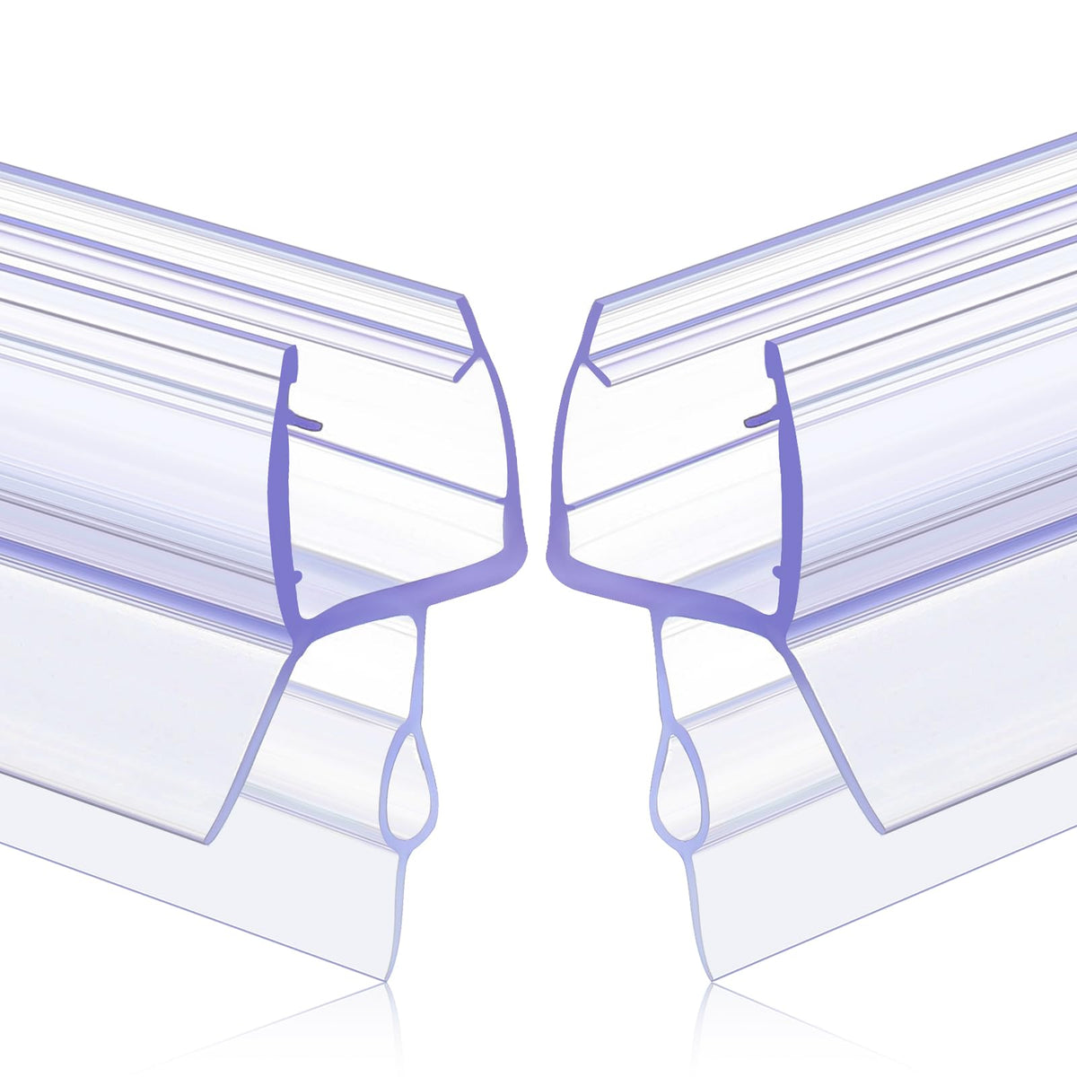LinkMejor 2 Pack Shower Door Bottom Seal, 3/8"(10mm), Curved