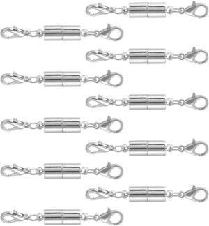 10Pcs Jewelry Clasps, Clasps Locking Closures with Lobster Clasps for Bracelet Necklace DIY Making Wedding Jewelry Accessories (Silver)