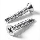#10 x 1-1/2" (100 Pack) Flat Head Phillips Drive Sheet Metal Screws, Stainless Steel 410 Self Drilling Screws,Countersun Head Fast Self-Tapping Screws for Metal, Plastic, Wood