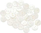 35Pcs Natural Shell Button, 2 Hole 11.5mm Round Mother of Pearl Buttons for Shirt Coats Suits Jackets Jeans Skirts DIY Sewing Crafts, White