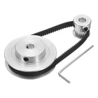 GT-2 Synchronrad 20&60 Zähne 6.35mm Durchmesser, Aluminiumlegierung Zeitriemenrad mit 1Stück Länge 200mm, Breite 6mm Kette für 3D-Drucker, CNC-Maschine (20-60T-6.35B-6)