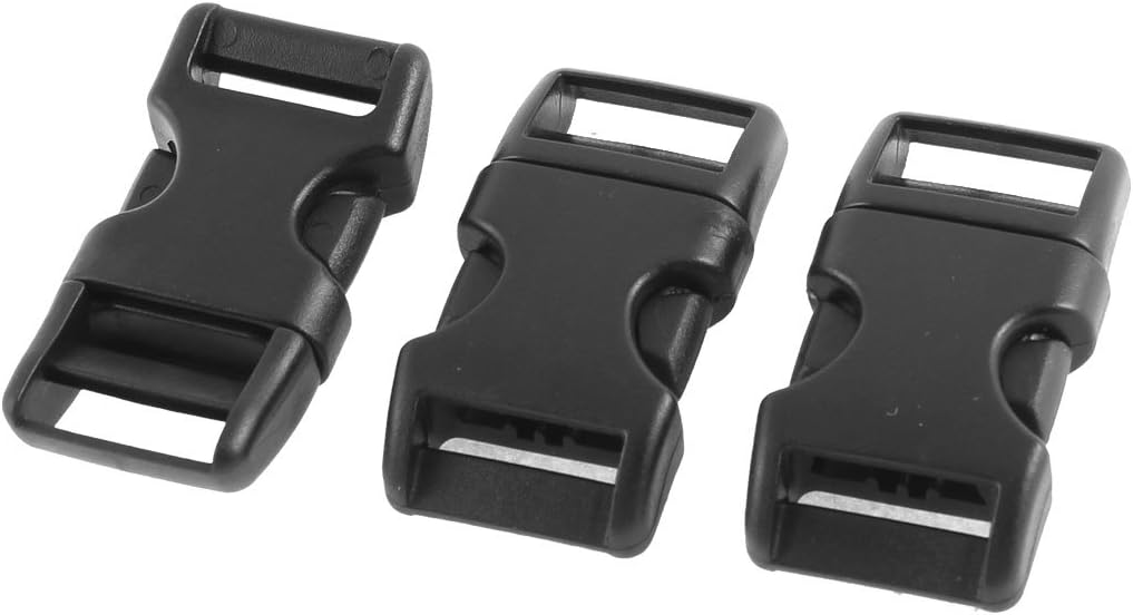 LinkMejor Plastic Clasp Side Release Buckles 3 Pcs for 1.5cm Width Belt Strap