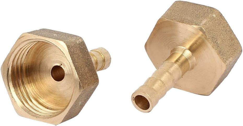 1/2BSP Female Thread 6mm Hose Barb Brass Tubing Coupler Connector Fitting 2pcs