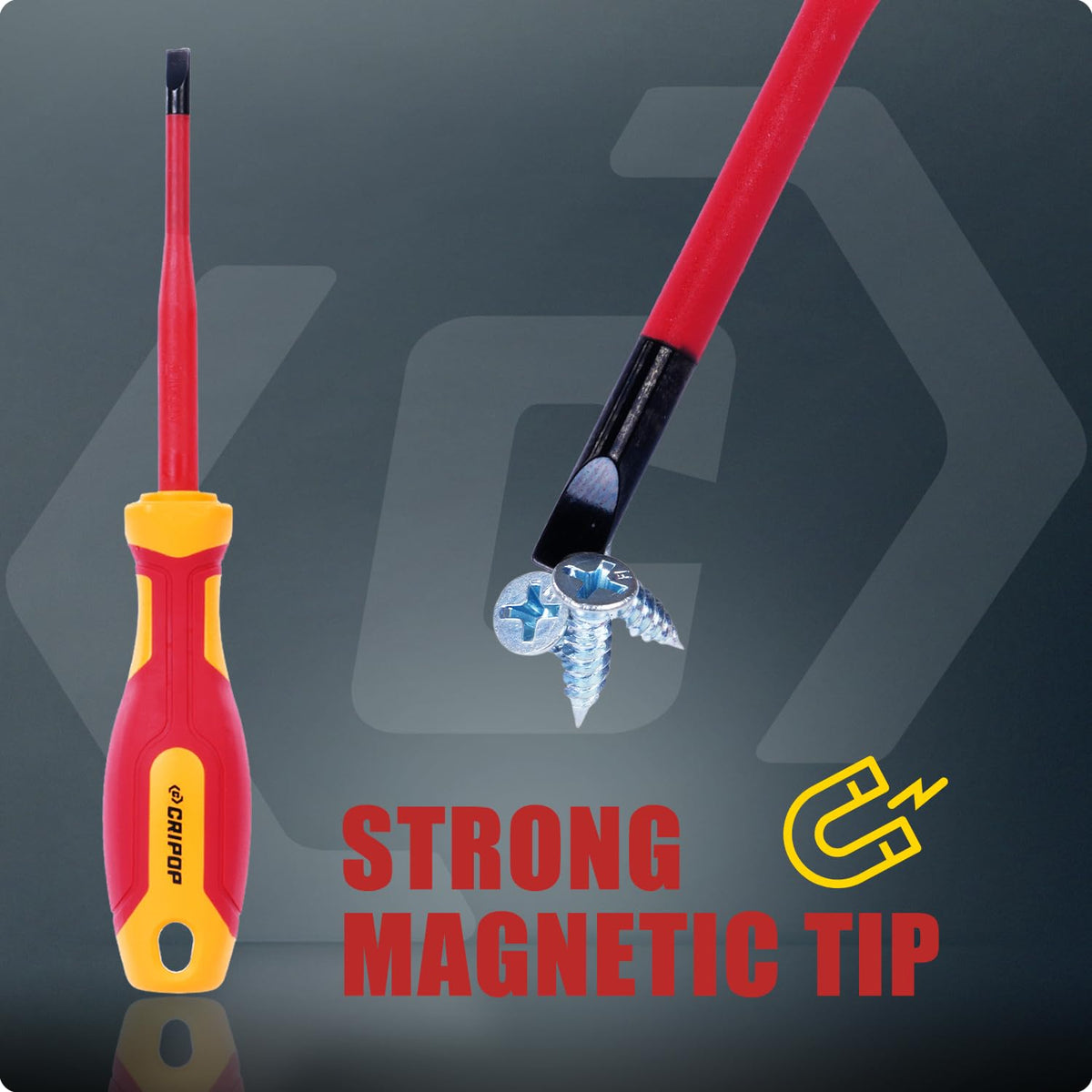 LinkMejor 1000V Insulated Square Screwdriver, #2 Square Tip, 6-Inch Shaft
