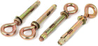 Wall Concrete Brick Expansion Screws Closed Hook Bolts 12mm Dia Sleeve 4 Pcs