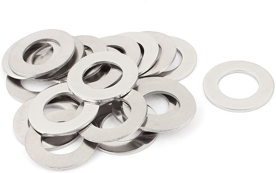 20pcs 304 Stainless Steel M20 Thin Plain Flat Washer Silver Tone