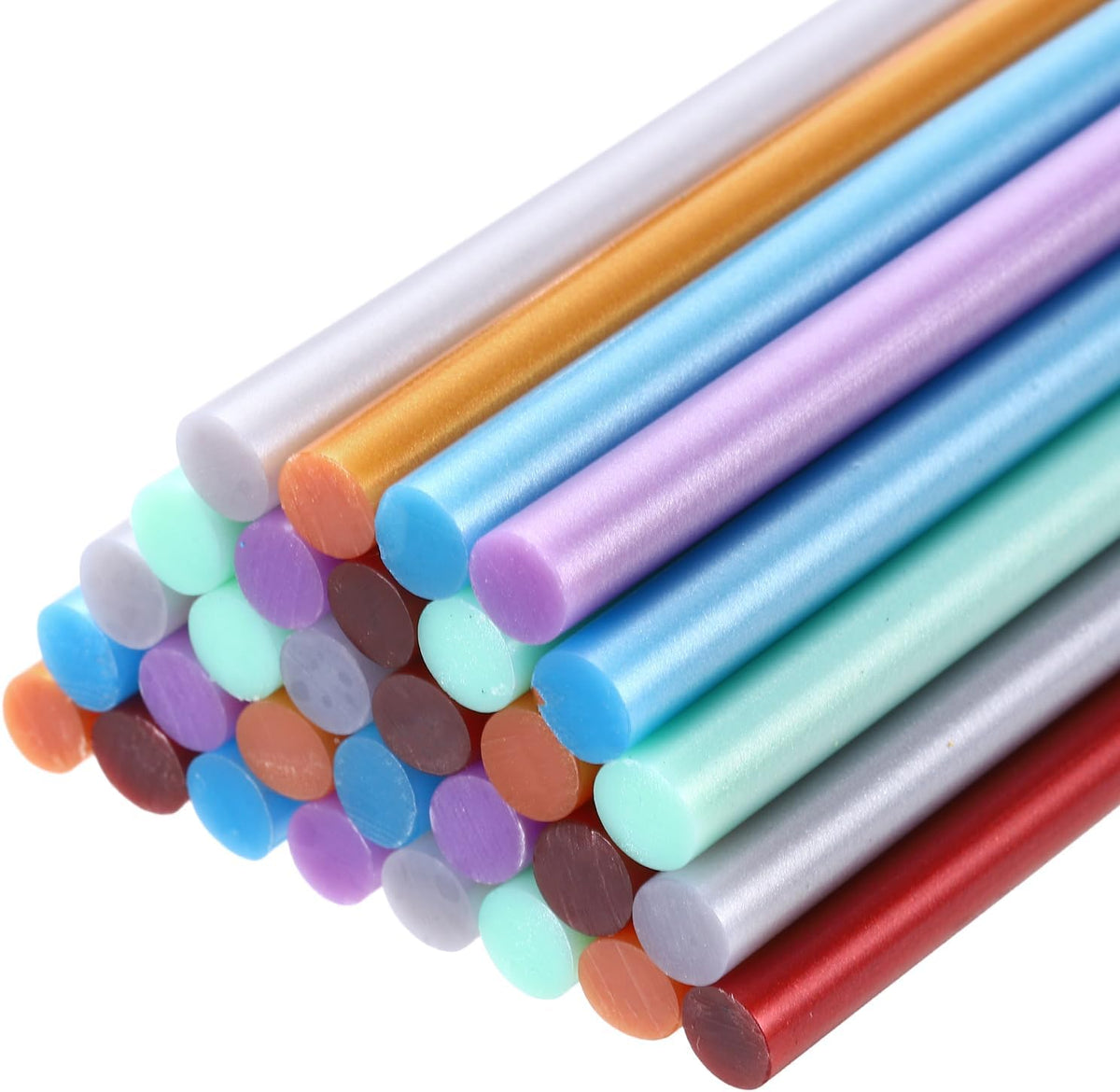 30pcs Mini Hot Glue Sticks 4 inch x 0.28 inch High Sticky Hot Glue Gun Sticks, Metallic Multicolor