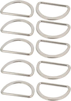 LinkMejor 40mm Inner Width Zinc Alloy Flat Typed D Welded Ring Silver Tone 10pcs