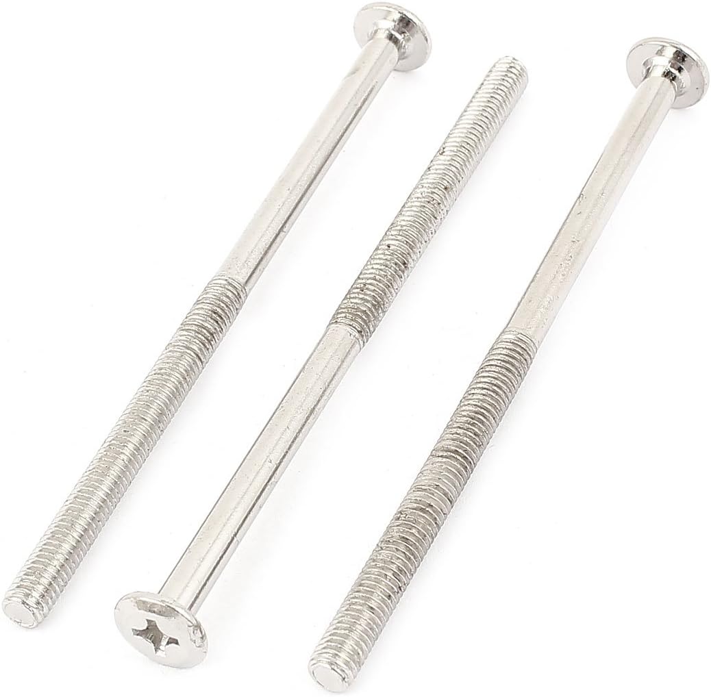 M6x110mm Male Thread Phillips Flat Head Bolt Screw Suitable for Double Bed Furniture TV Rack Wall Hanging 3pcs