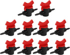 1/4 Inch Ball Valve Hose Barb Connector for Drip Irrigation Hoses 10pcs